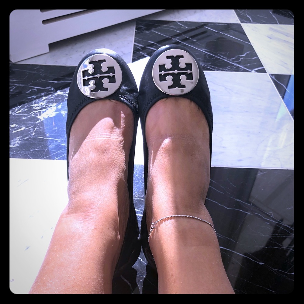 Tory Burch Black Reva Ballet Flats